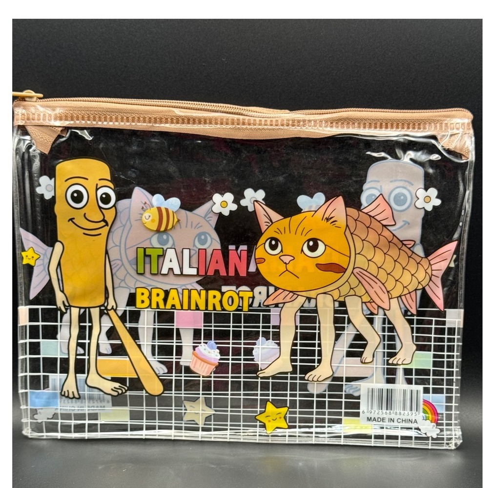 Clear Zipper Pouch Bag Cute Cartoon Character‎ Design Stationery Pencil Case